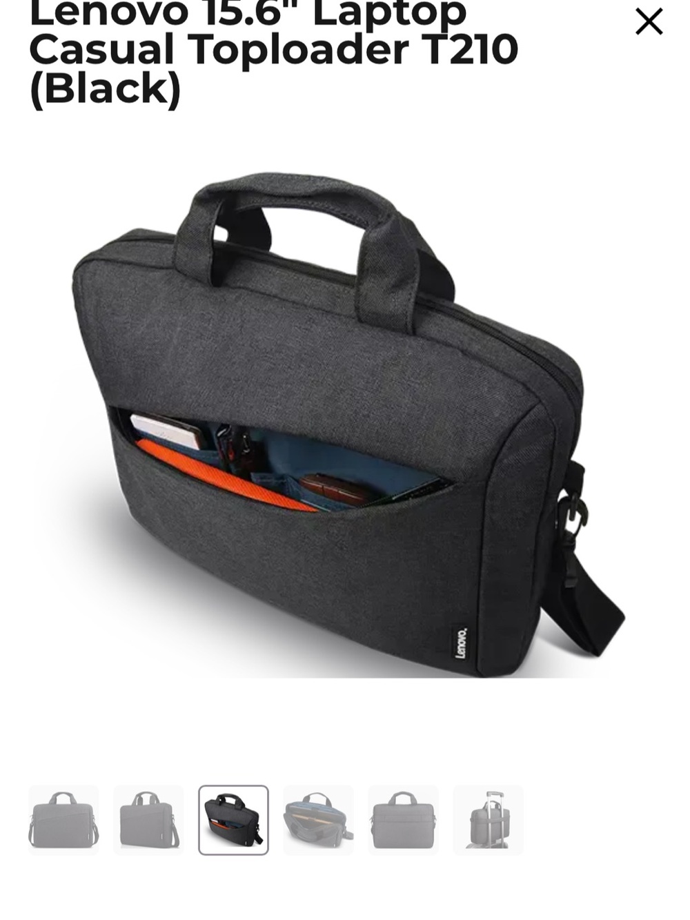 Lenovo 15.6" Laptop Casual Toploader T210 (Black) - Picture 8 of 11
